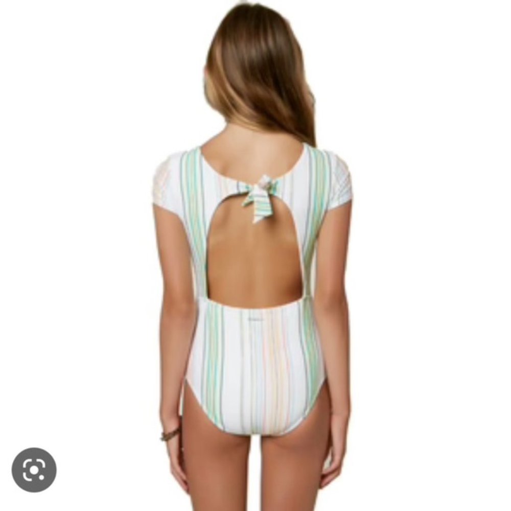 O'Neill Beach Stripe Cap Sleeve One Piece - Picture 3 of 3
